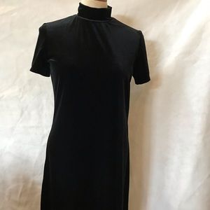 Black velour mini dress